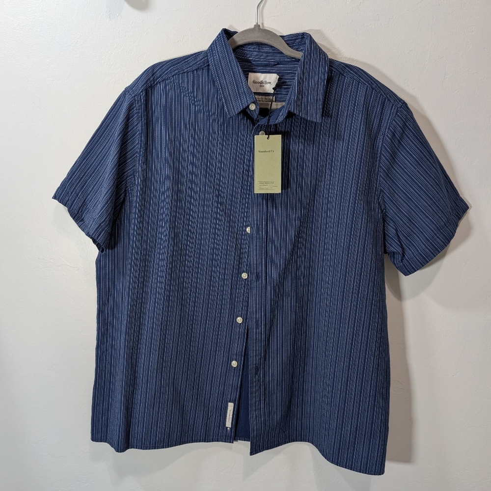 Goodfellow & Co Men's Blue Striped Shirt Size XL